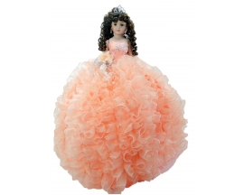 QUINCEANERA RUFFLED PORCELAIN 22"DOLL