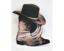 8" COWBOY BOOT WITH ROPE AND SOMBRERO FOAM CUT OUT (12 PC)