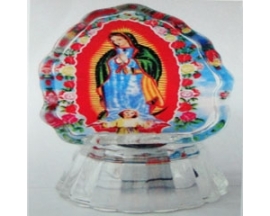 GUADALUPE GLASS LIGHTED FIGURINE (12pcs)