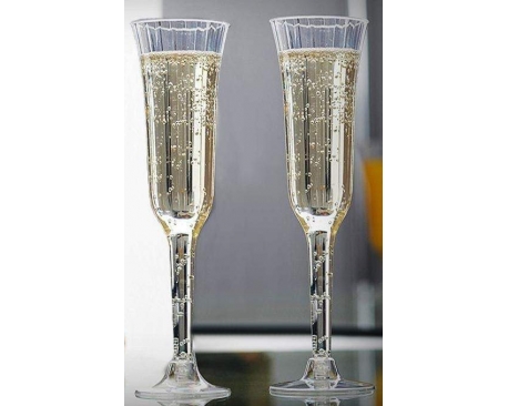 8" Plastic Clear Champagne flute  (120 PC)