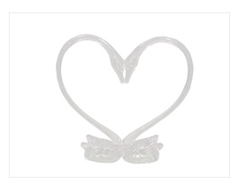 5.5" Plastic Heart Shaped Swans (12 Pc)